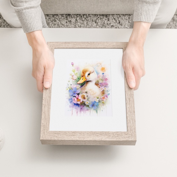 Wall Art Watercolor Floral Duck Illustration Print Poster Card Unframed - Picture 6 of 9